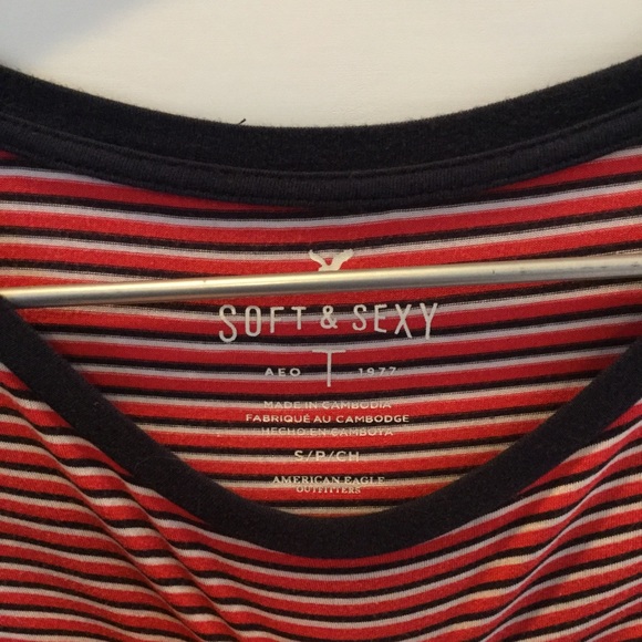 American Eagle Soft and Sexy Striped Tee - Picture 2 of 3